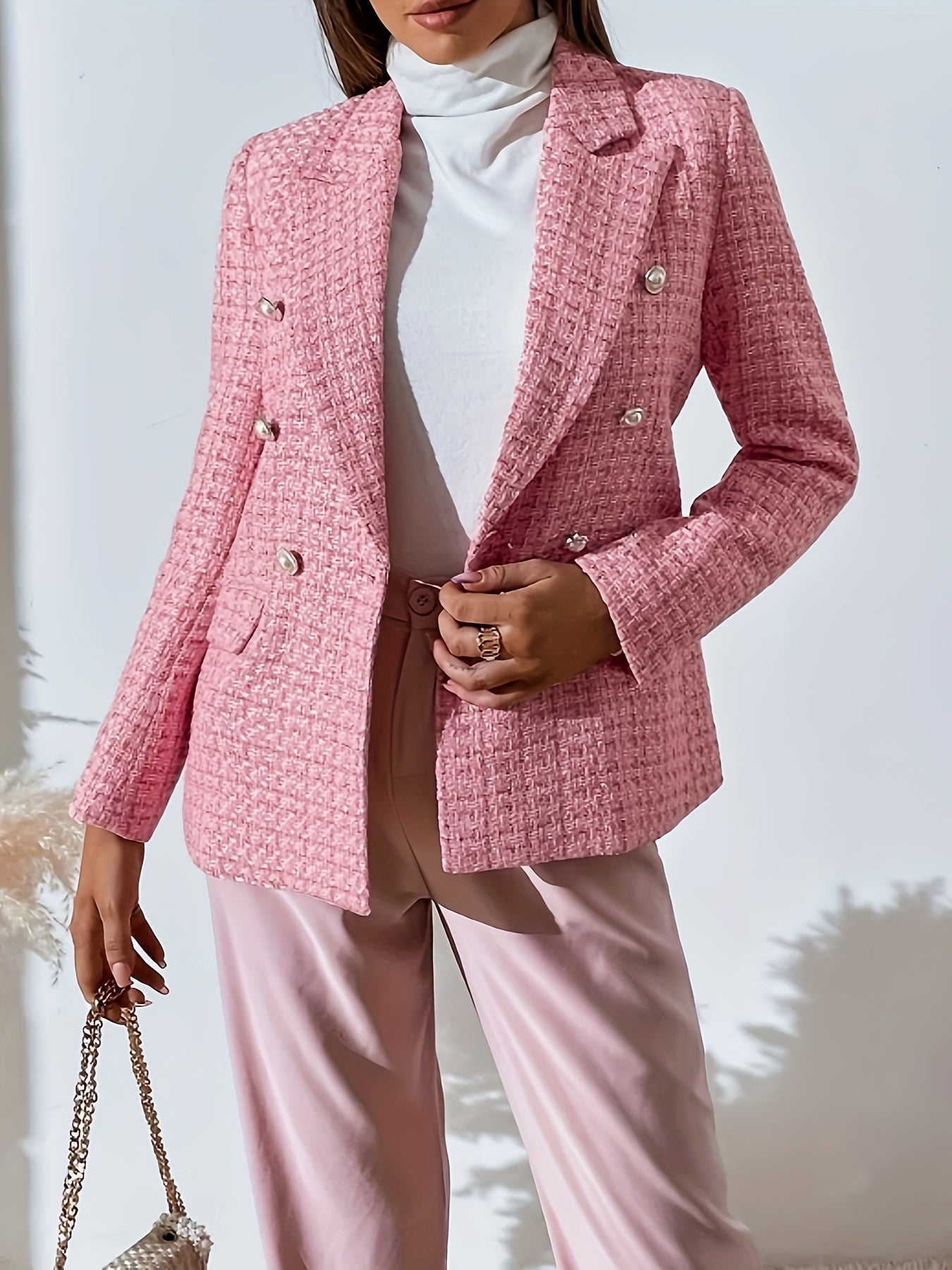 Blazer forrado estilo romântico e delicado