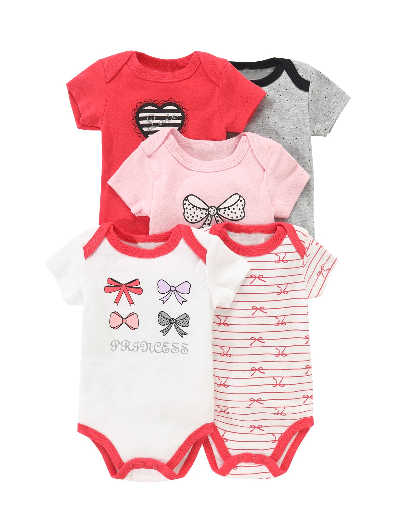 Kit com 5 Bodies Infantis Femininos