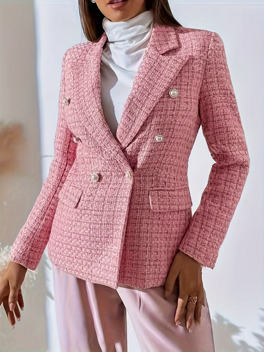 Blazer forrado estilo romântico e delicado