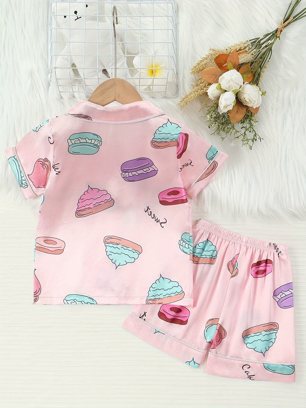 Pijama Infantil Feminino com estampa de confeitos