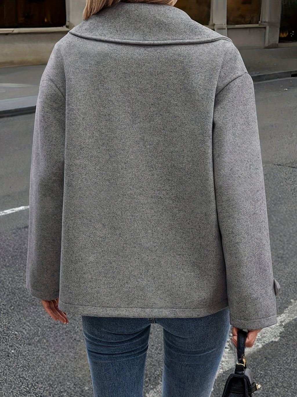 Casaco estruturado de gola ampla