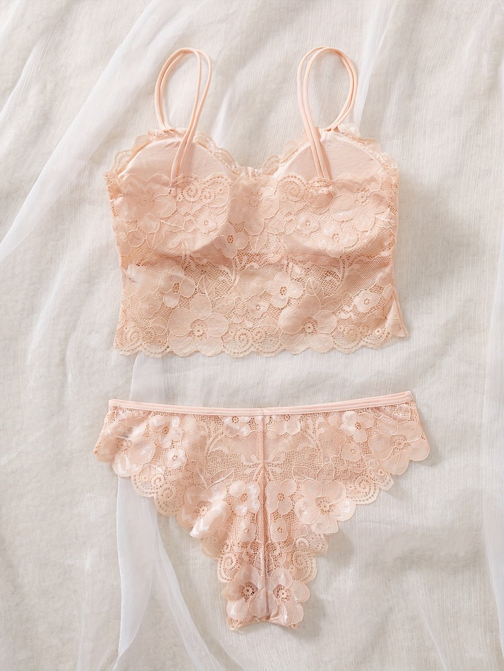 Conjunto de lingerie de alcinha todo rendado