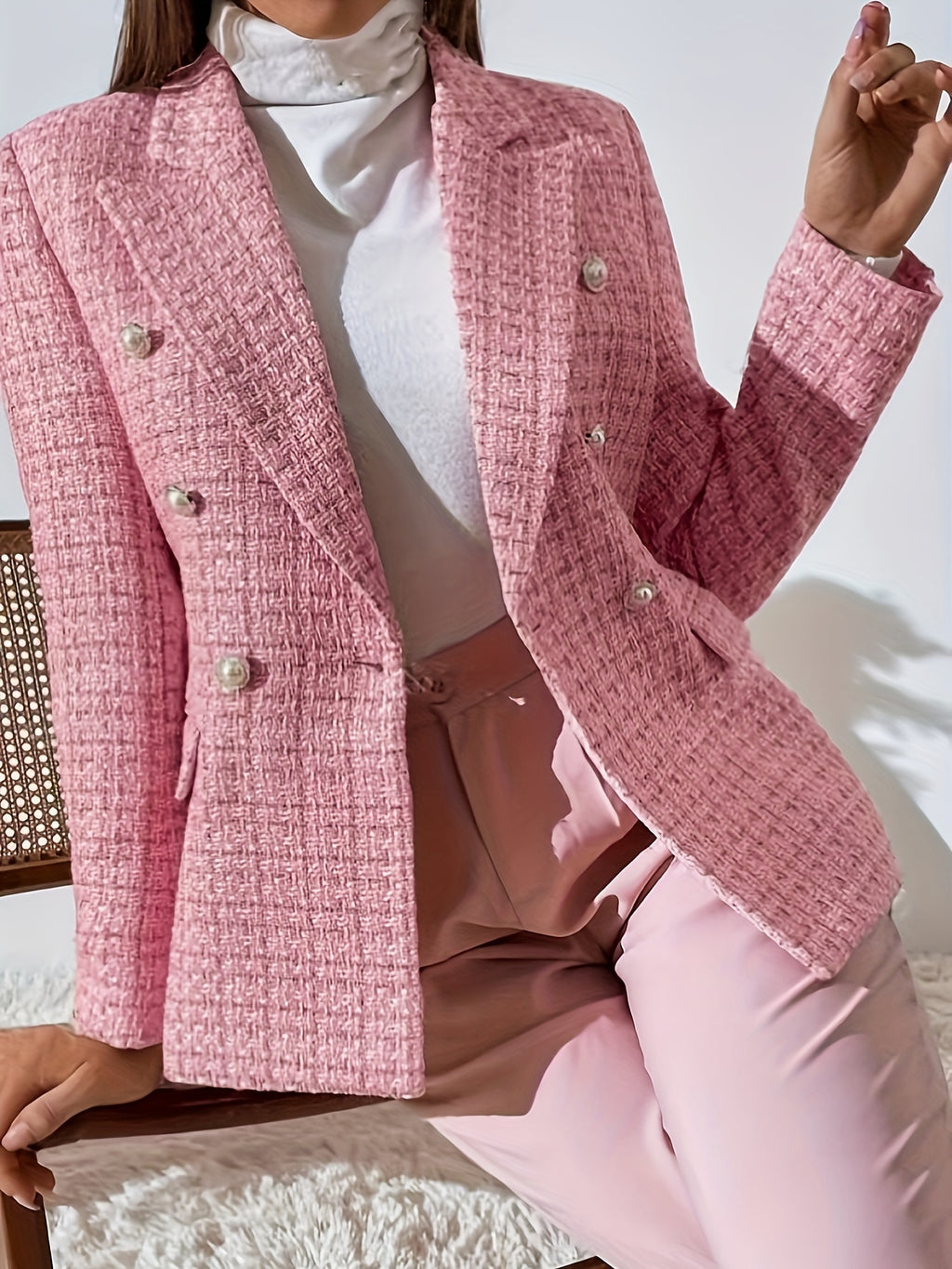 Blazer forrado estilo romântico e delicado