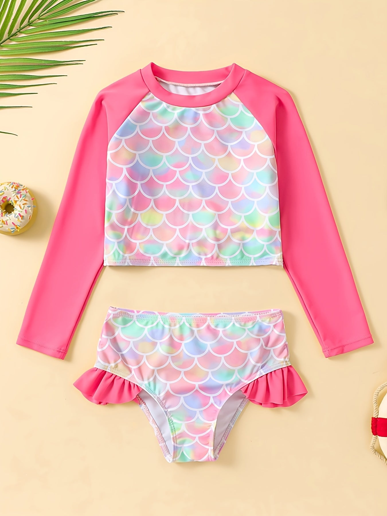 Biquíni infantil com mangas longas