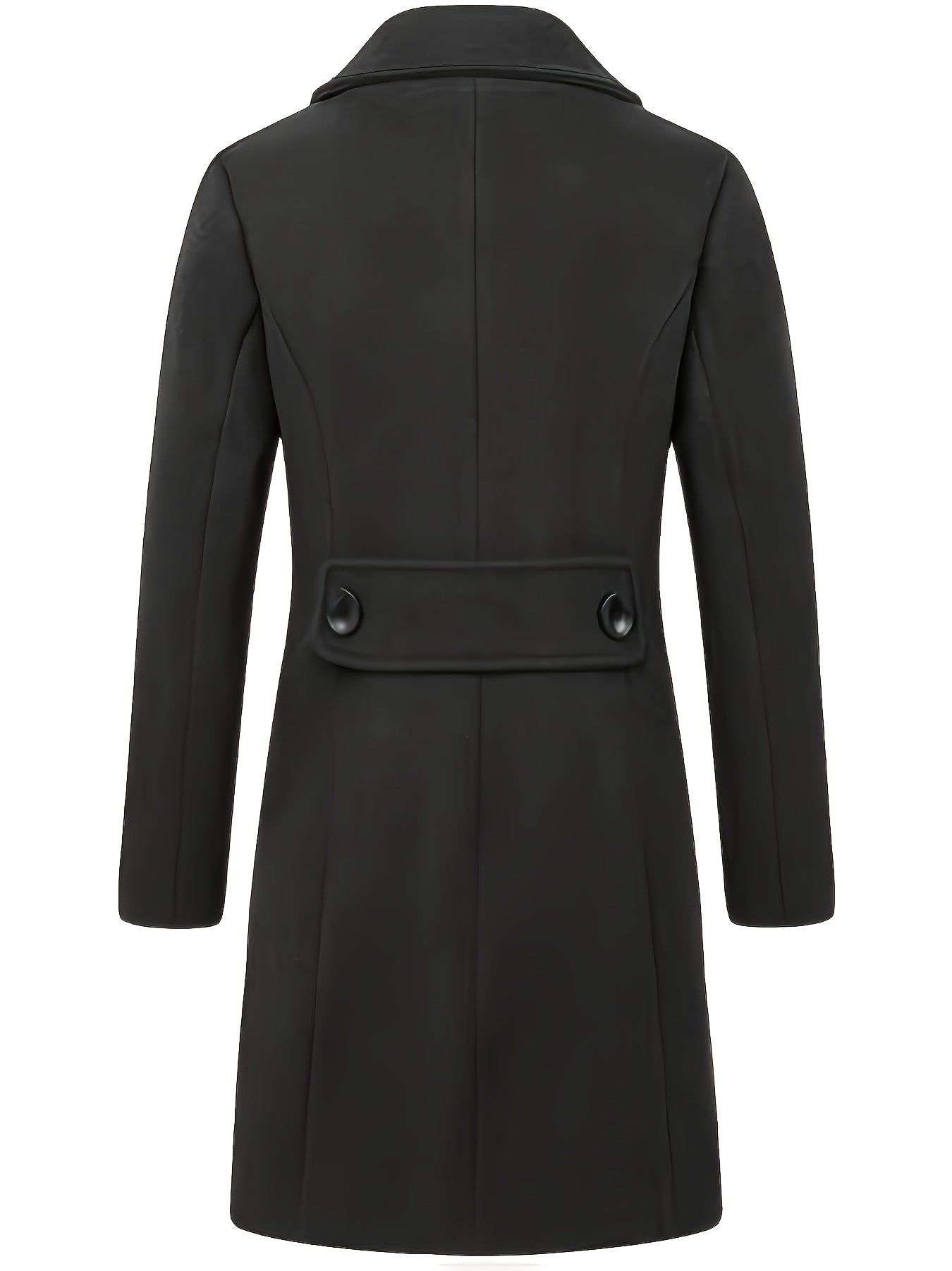 Casaco longo, de corte elegante, com bolsos e botões