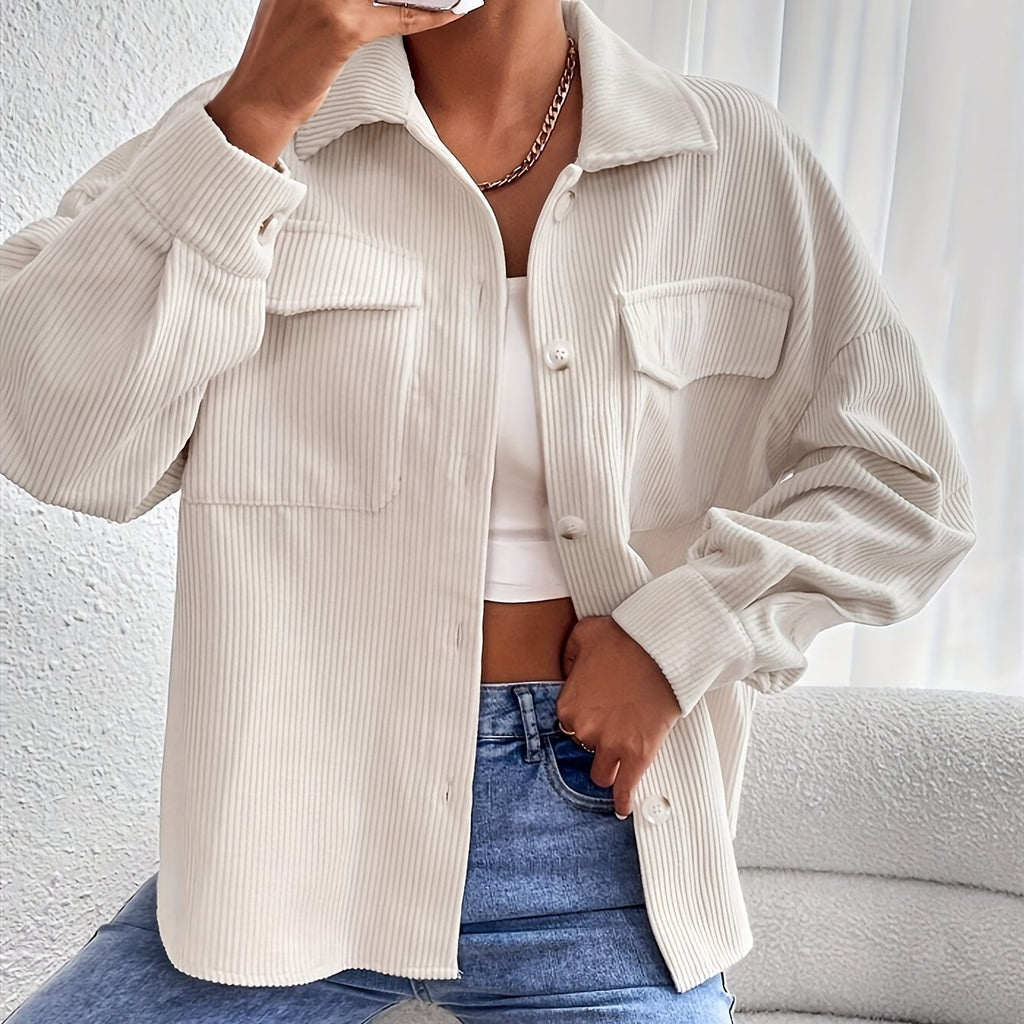 Jaqueta oversized de veludo canelado