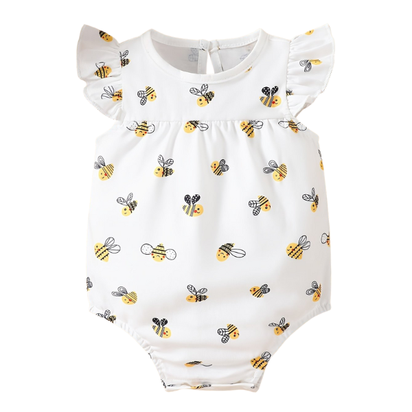 Body Infantil com Estampa de Abelhinhas
