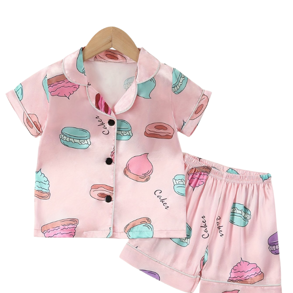 Pijama Infantil Feminino com estampa de confeitos