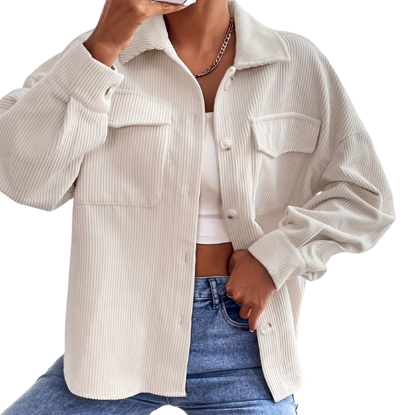 Jaqueta oversized de veludo canelado