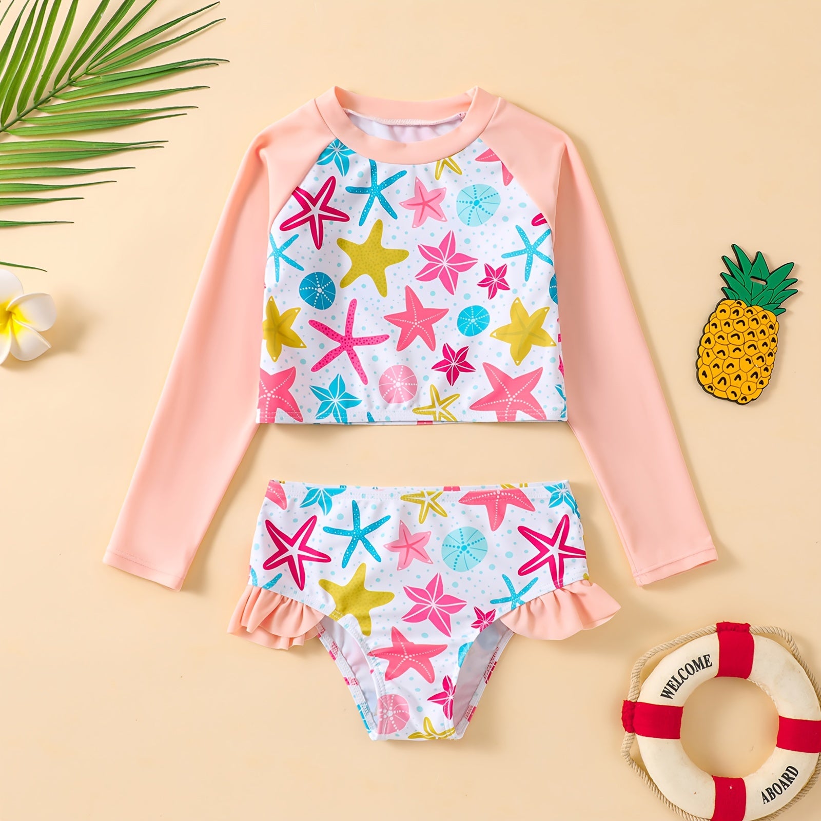 Biquíni infantil com mangas longas