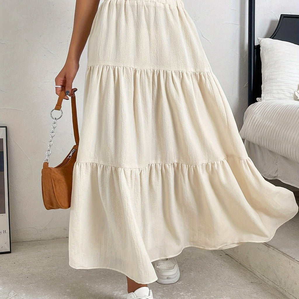 Saia Longa com recortes franzidos