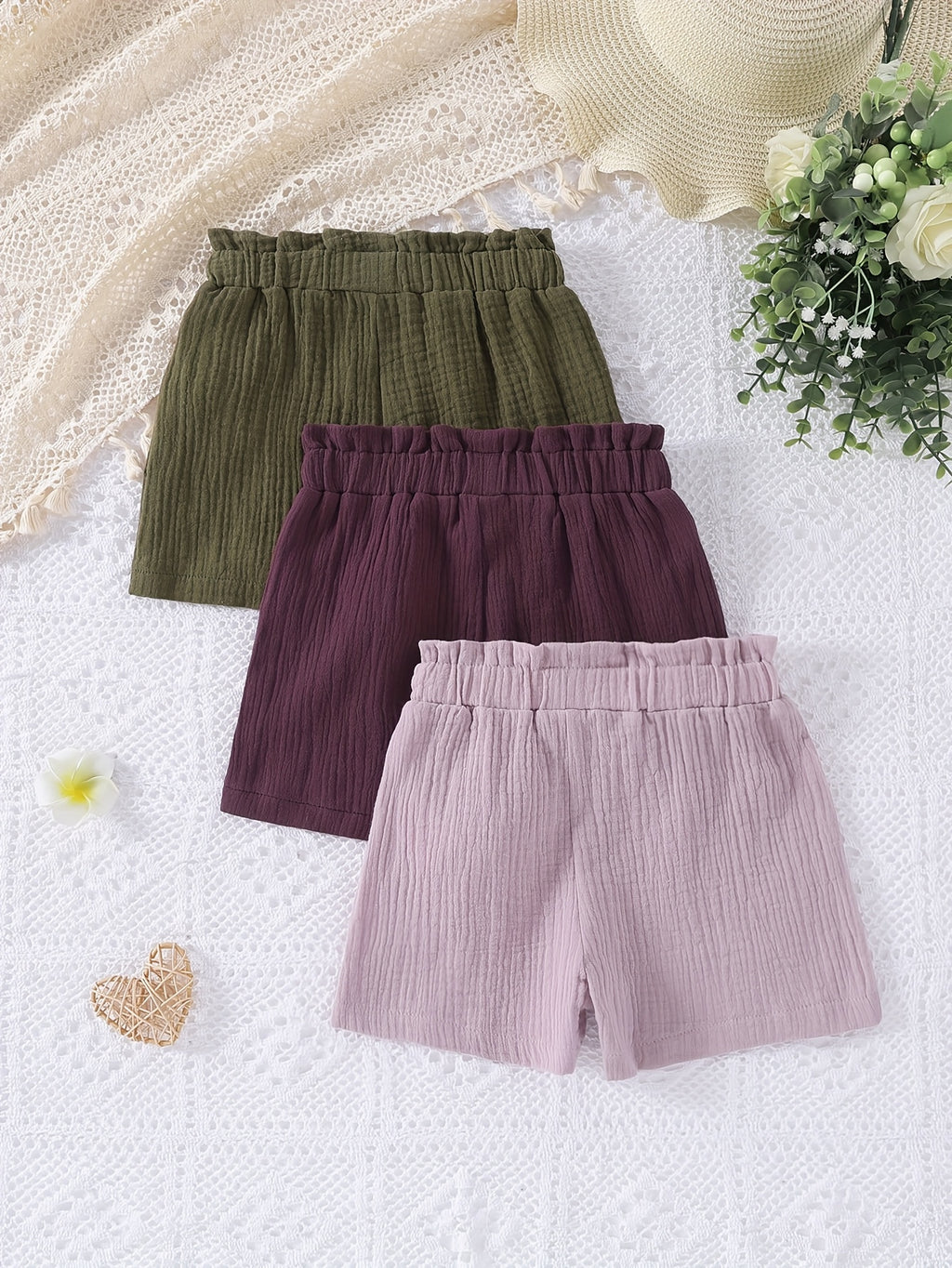 Kit com 3 Shorts Infantis Feminino