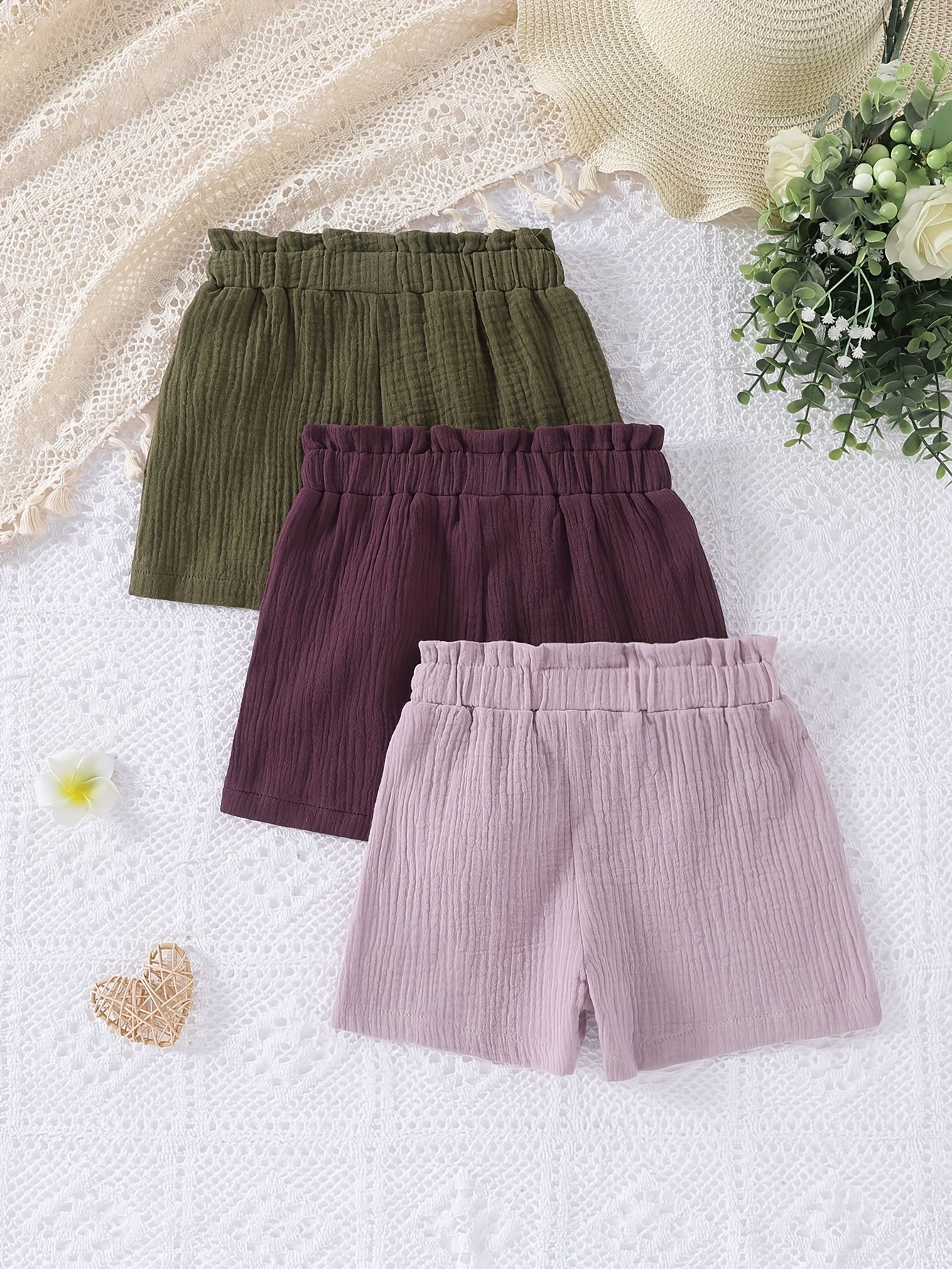 Kit com 3 Shorts Infantis Feminino