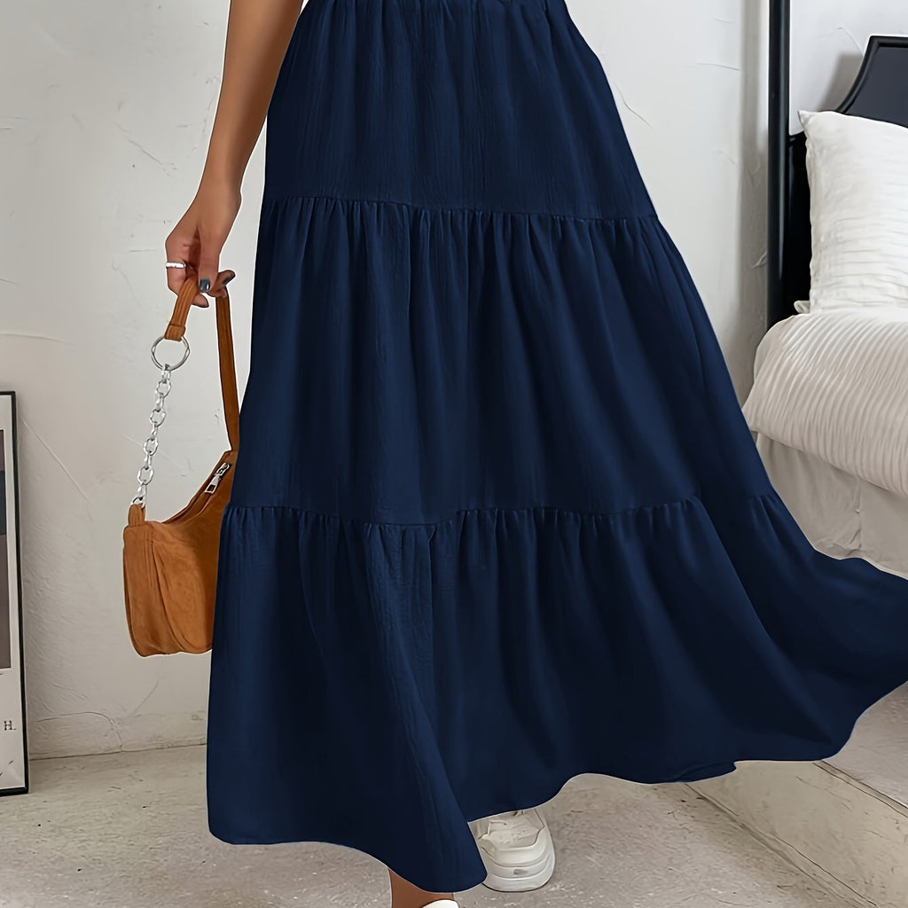 Saia Longa com recortes franzidos