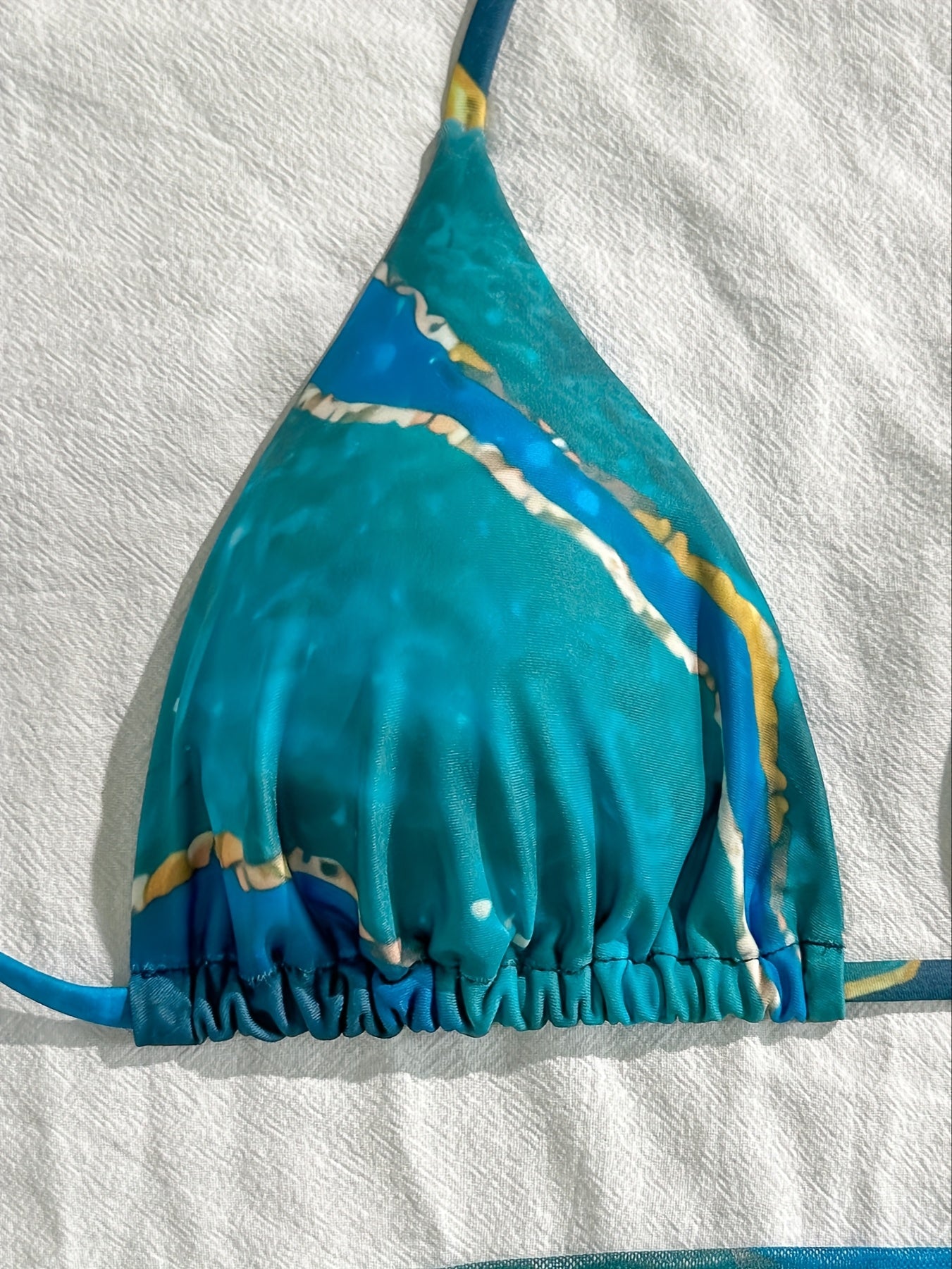 Conjunto de biquini marmorizado com 3 peças