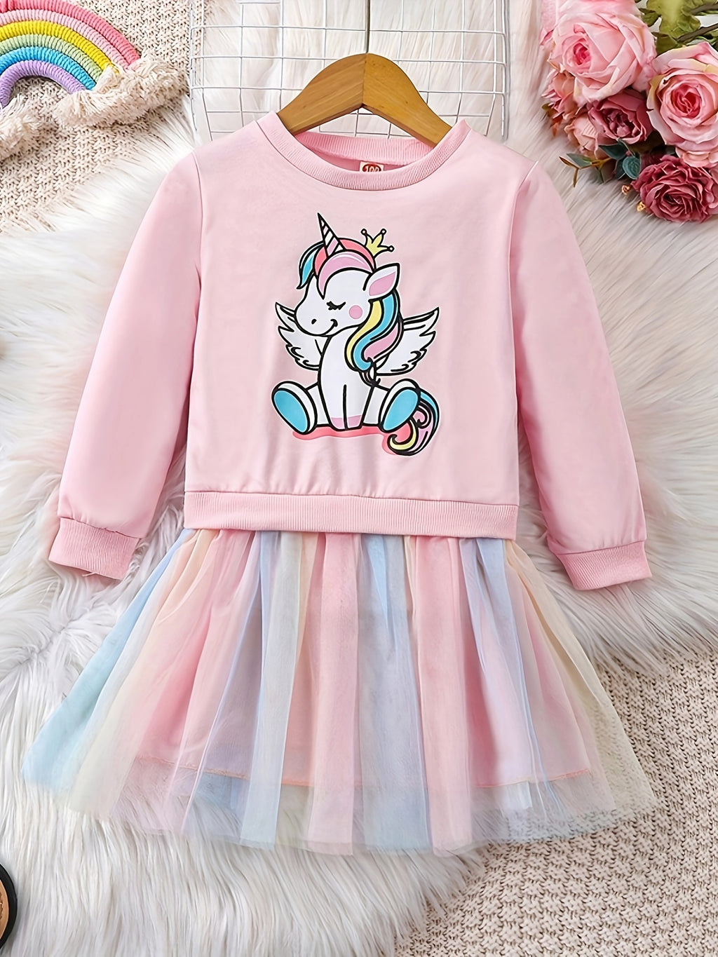 Vestido de Unicórnio com Saia em Tule