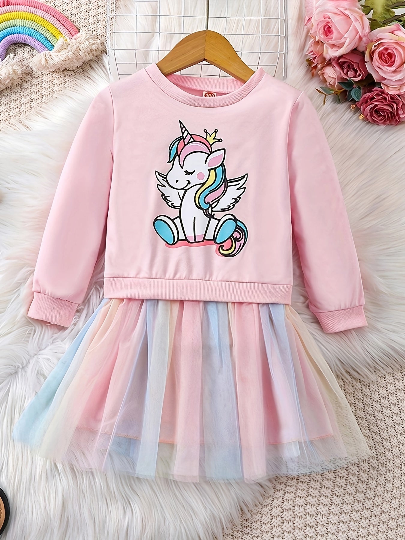 Vestido de Unicórnio com Saia em Tule