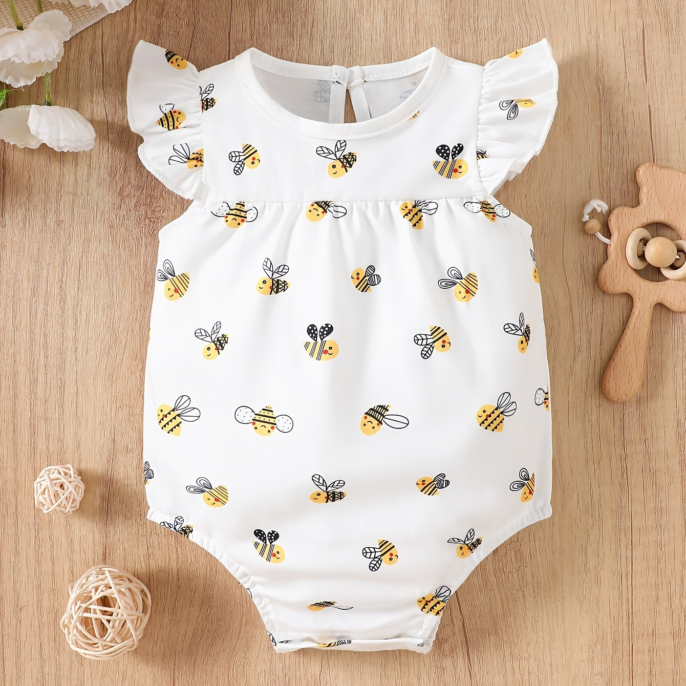 Body Infantil com Estampa de Abelhinhas