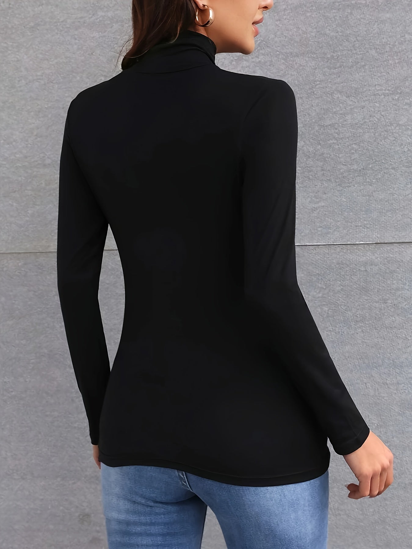 Blusa de Gola Alta e mangas compridas